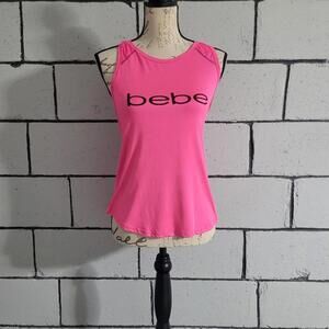 BUNDLE SALE!  Bebe Bright Pink Racerback Tank Top Sz L